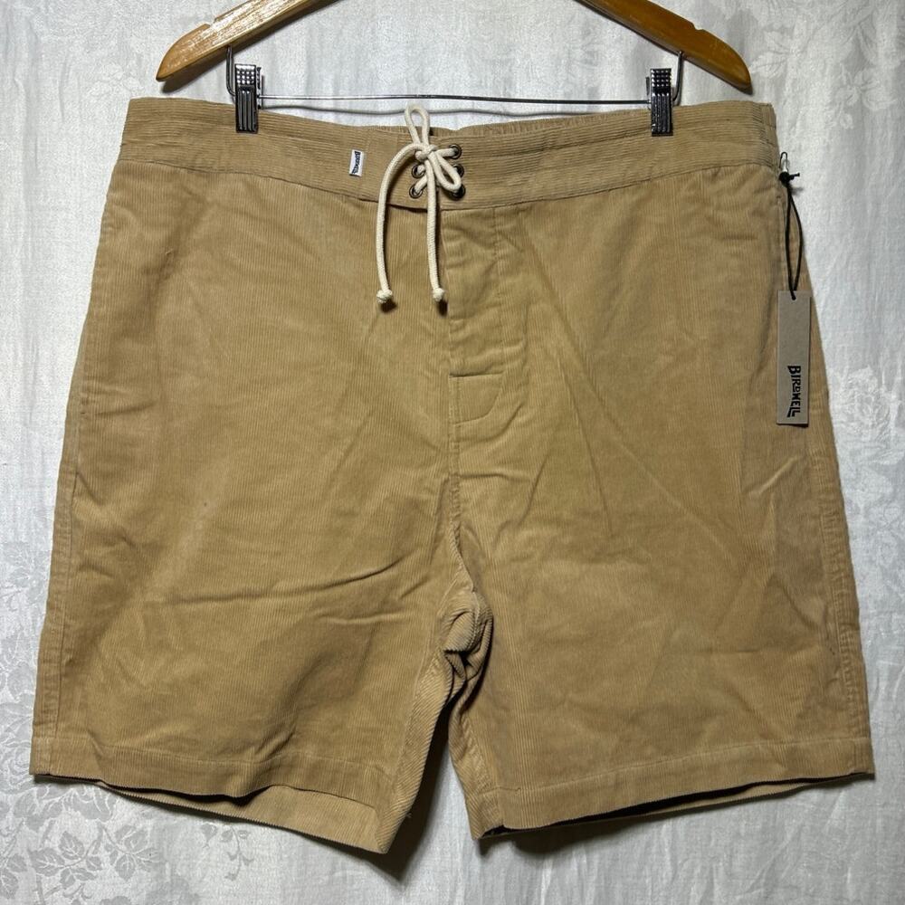 Birdwell Beach Britches Corduroy Shorts XXL Tan NEW Lace Up Drawstring Pockets